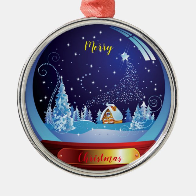 Frohe Weihnachten Ornament Aus Metall (Vorne)