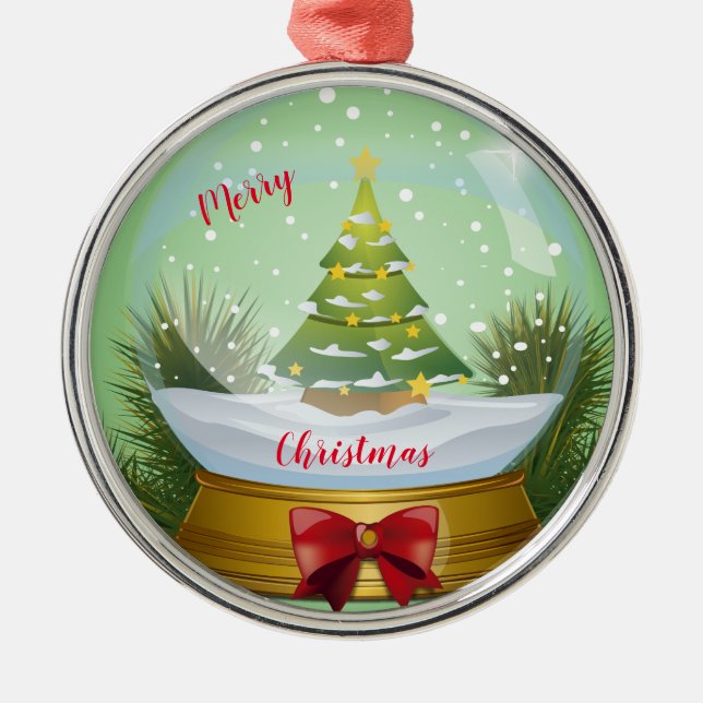 Frohe Weihnachten Ornament Aus Metall (Vorne)