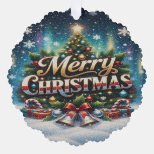 Frohe Weihnachten Ornament Karte