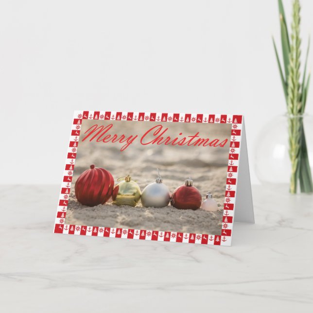 Frohe Weihnachten - Ornamente Karte (Vorderseite)