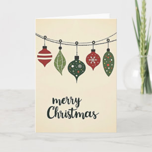 Frohe Weihnachten Ornamente Karte