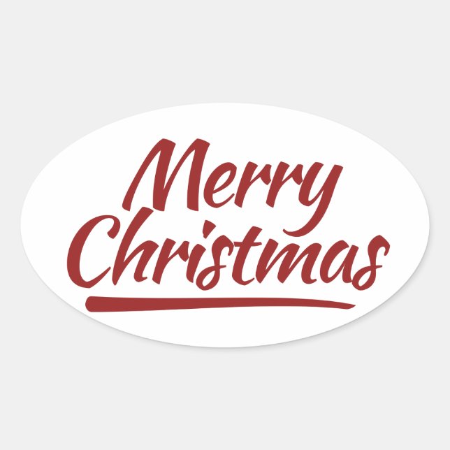 Frohe Weihnachten Ovaler Aufkleber (Vorderseite)