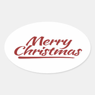 Frohe Weihnachten Ovaler Aufkleber