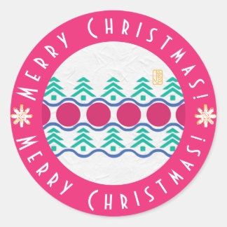 Frohe Weihnachten! "Over the River" Round-Aufklebe Runder Aufkleber