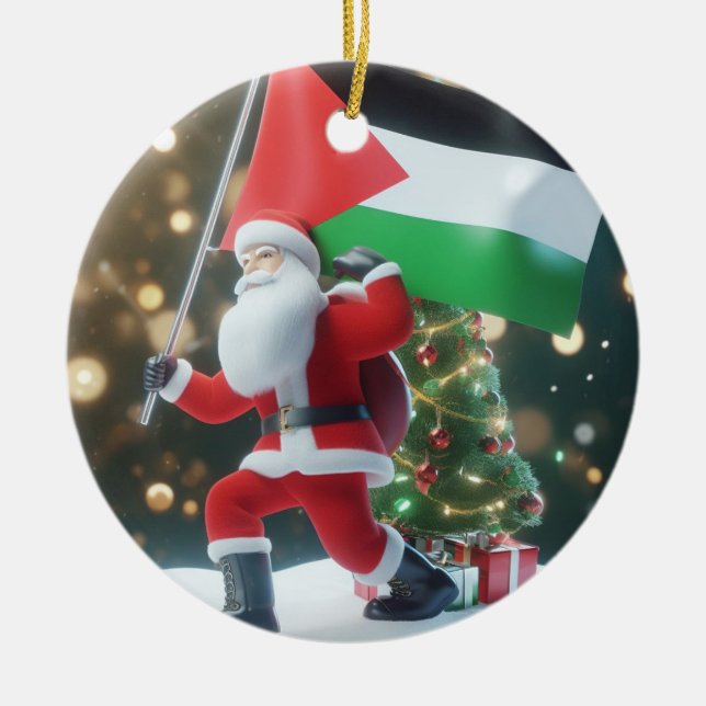 Frohe Weihnachten, Palästina: Nur für Einheit Orna Keramik Ornament (Vorne)