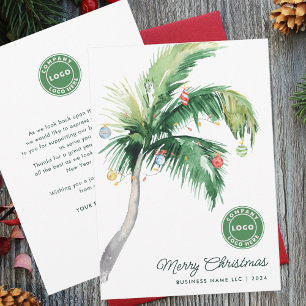 Frohe Weihnachten Palme Küsten Geschäft Logo