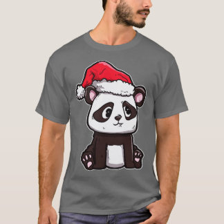 Frohe Weihnachten Panda Bear Santas Hat Panda T-Shirt