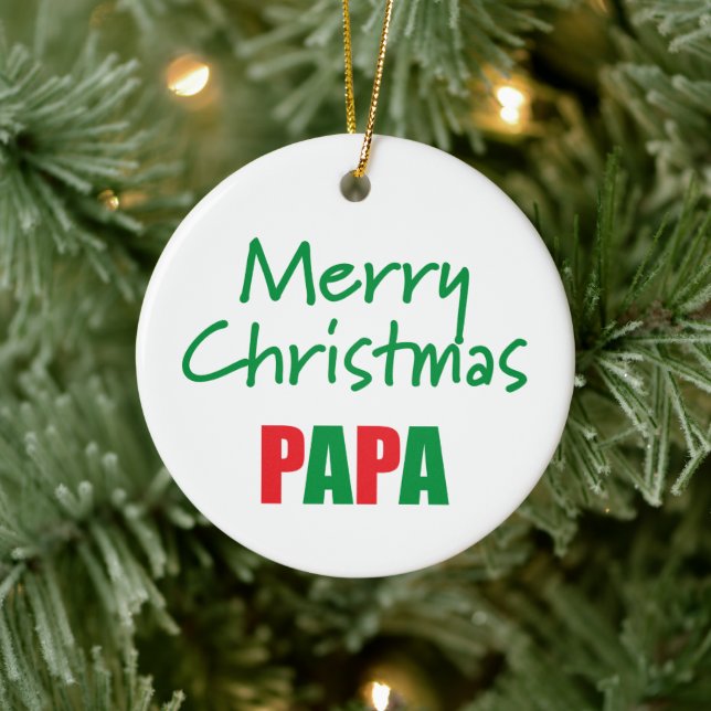 Frohe Weihnachten Papa Foto Keramik Ornament (Baum)