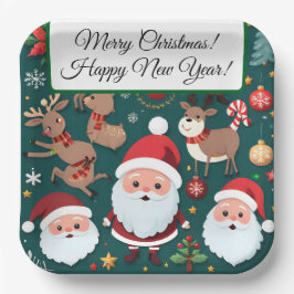 Frohe Weihnachten Papier Teller