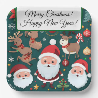 Frohe Weihnachten Papier Teller