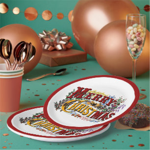 Frohe Weihnachten Papier-Teller Pappteller