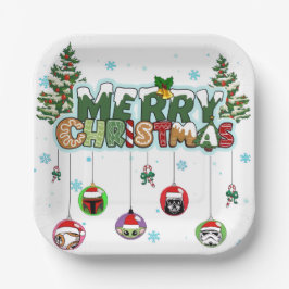Frohe Weihnachten Papier-Teller Pappteller