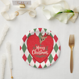 Frohe Weihnachten Papierplatte Pappteller