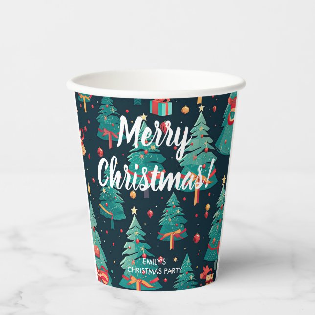 Frohe Weihnachten Pappbecher (Vorderseite)