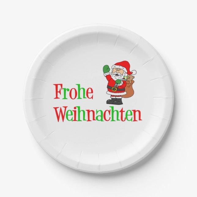 Frohe Weihnachten Pappteller (Vorderseite)