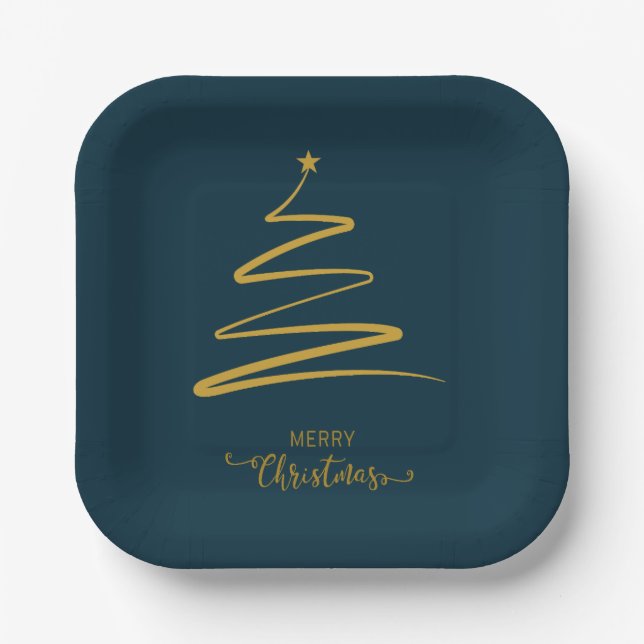 Frohe Weihnachten Pappteller (Vorderseite)