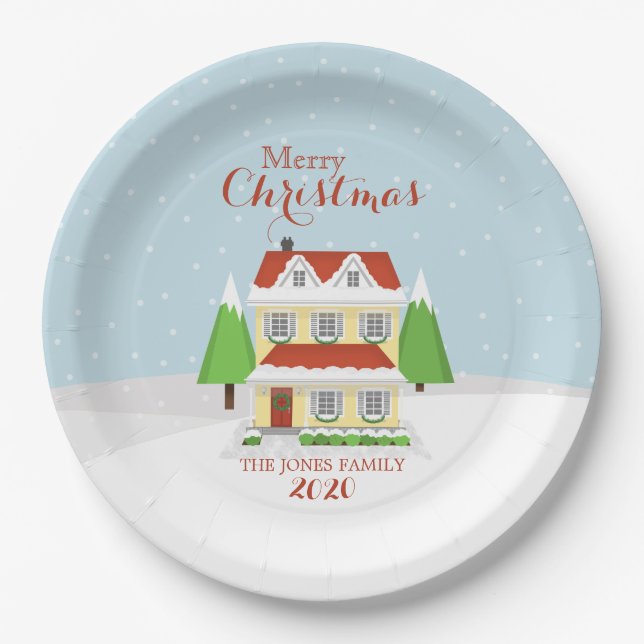 Frohe Weihnachten Pappteller (Vorderseite)