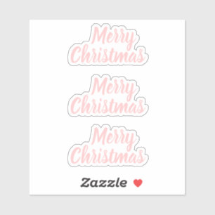 Frohe Weihnachten Pastel pink Trendy Minimalist Aufkleber