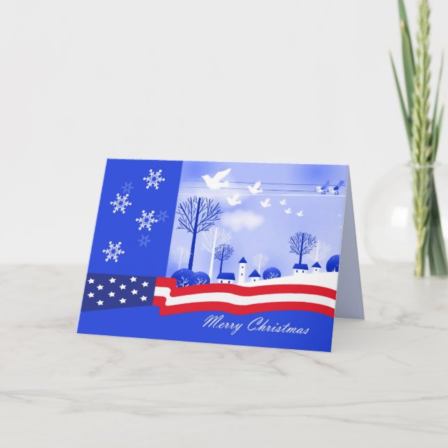 Frohe Weihnachten. Patriotisch Feiertagskarte (Vorderseite)