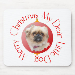 Frohe Weihnachten Pekinese Mousepad