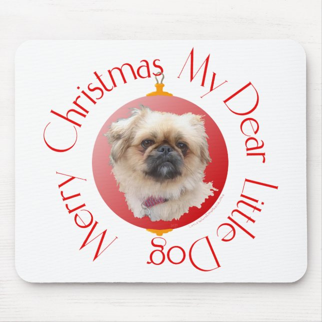 Frohe Weihnachten Pekingese Mousepad (Vorne)