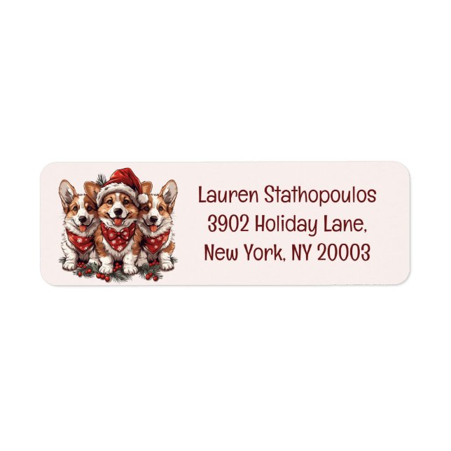 Frohe Weihnachten Pembroke Welsh Corgi Welpen (Vorne)