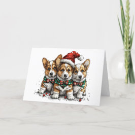 Frohe Weihnachten Pembroke Welsh Corgi Welpen