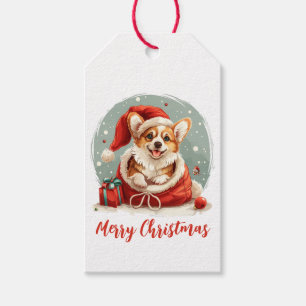 Frohe Weihnachten Pembroke Welsh Corgi Welpen Geschenkanhänger