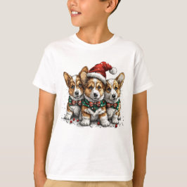 Frohe Weihnachten Pembroke Welsh Corgi Welpen T-Shirt