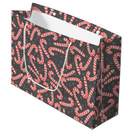 Frohe Weihnachten Peppermint Candy Canes Snowflake Große Geschenktüte