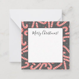 Frohe Weihnachten Peppermint Candy Canes Snowflake Mitteilungskarte