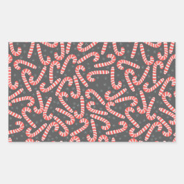 Frohe Weihnachten Peppermint Candy Canes Snowflake Rechteckiger Aufkleber