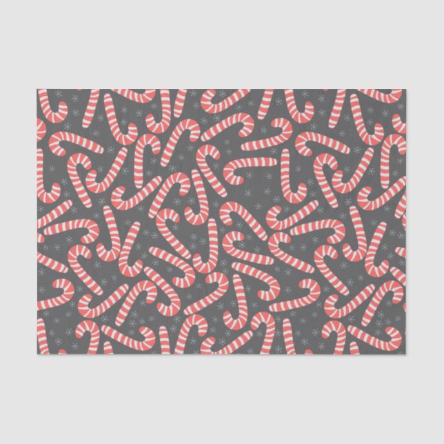 Frohe Weihnachten Peppermint Candy Canes Snowflake Seidenpapier (Vorderseite)