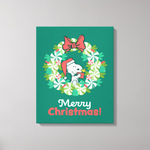 Frohe Weihnachten Peppermint Holiday Wreath Leinwanddruck