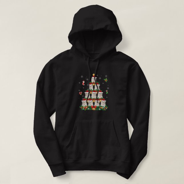 Frohe Weihnachten Persian Cat Santa Tree Pajama Sw Hoodie (Design vorne)