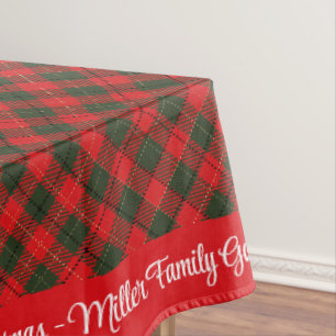 Frohe Weihnachten Personalisieren Sie Familienname Tischdecke