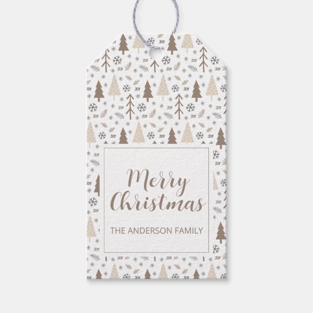 Frohe Weihnachten Personalisiert Geschenkanhänger (Vorderseite)