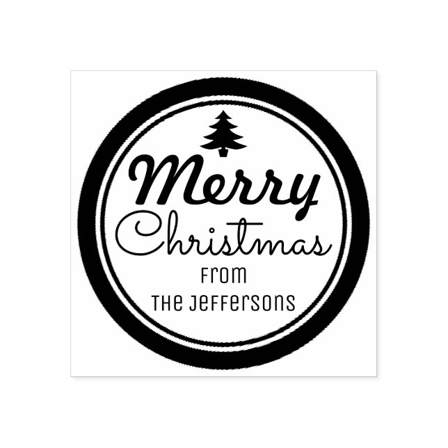 Frohe Weihnachten Personalisiert Gummistempel (Prägung)