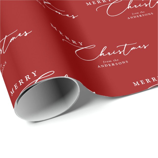 Frohe Weihnachten Personalisiert Moderne Elegante  Geschenkpapier (Rolleneckpunkt)