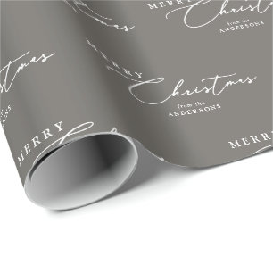Frohe Weihnachten Personalisiert Moderne Elegante  Geschenkpapier