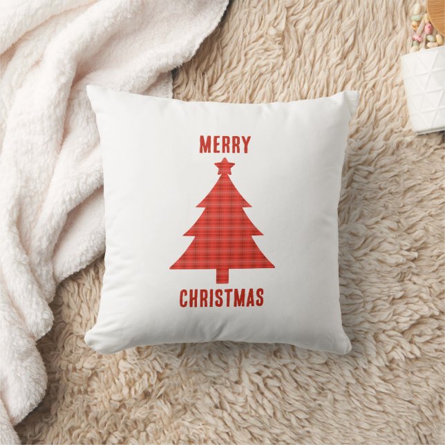 Frohe Weihnachten Personalisiert Red Kariert Kissen (Decke)