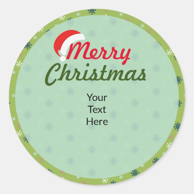 Frohe Weihnachten Personalisiert Runder Aufkleber (Vorderseite)
