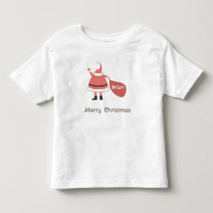 Frohe Weihnachten Personalisiert Santa Sack Kleinkind T-shirt