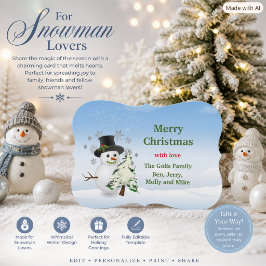 Frohe Weihnachten Personalisiert Snowman Card