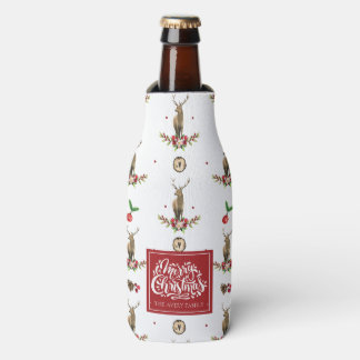 Frohe Weihnachten Personalisiert Winter Deer Patte Flaschenkühler