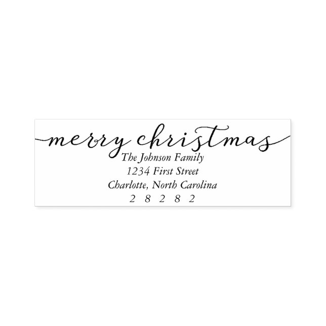 Frohe Weihnachten Personalisierte Feiertagsadresse Permastempel (Design)