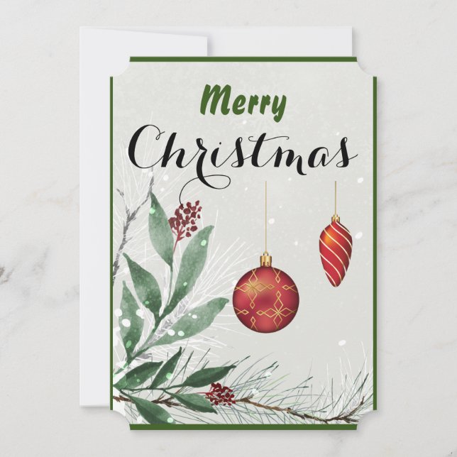 Frohe Weihnachten Personalisierte Grußkarte Einladung (Vorderseite)