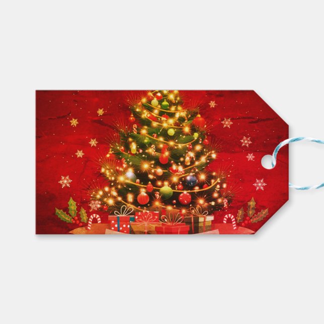 Frohe Weihnachten Personalisierte individualisierb Geschenkanhänger (Vorderseite (Horizontal))