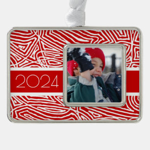 Frohe Weihnachten Personalisierte Ornament Rahmen-Ornament Silber