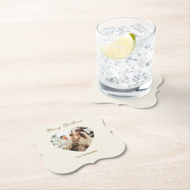 Frohe Weihnachten Personalisierten Foto Papier Unt Untersetzer (Vor Ort)